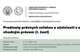 Trnavské právnické debaty o rekodifikácii: II